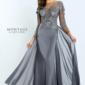 Montage M509 Long Sleeve Formal Beaded Evening Dress