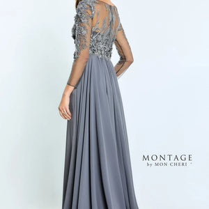 Montage M509 Long Sleeve Formal Beaded Evening Dress