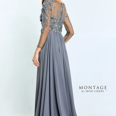 Montage M509 Long Sleeve Formal Beaded Evening Dress