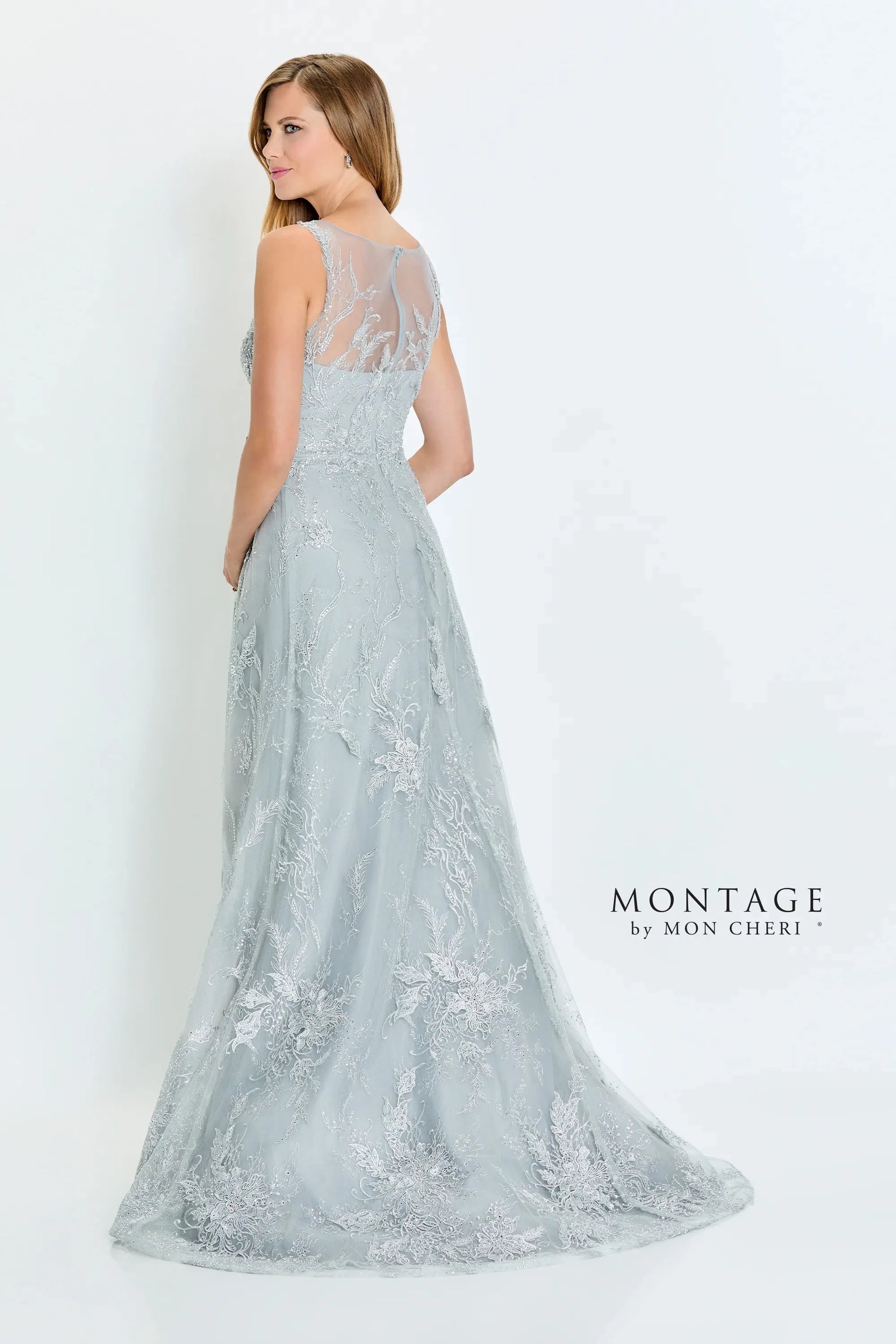 Montage M527 A Line Long Formal Beaded Evening Dress