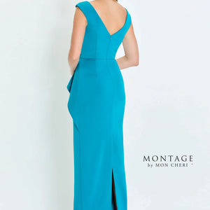 Montage M537 Fitted Long Formal Pleated Evening Dress
