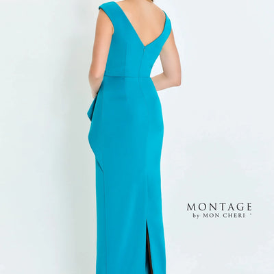 Montage M537 Fitted Long Formal Pleated Evening Dress