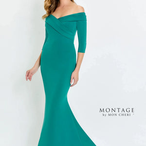 Montage M540 Long Mermaid Fit Formal Pleated Evening Dress