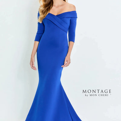 Montage M540 Long Mermaid Fit Formal Pleated Evening Dress