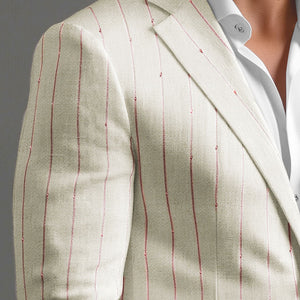 Maestro Trossi Purple Stripe Linen Wool Jacket