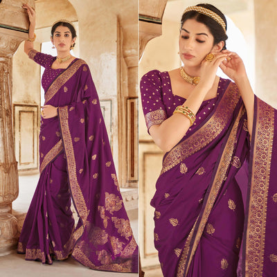 Maganta Festive Wear Woven Banarasi Silk Saree
