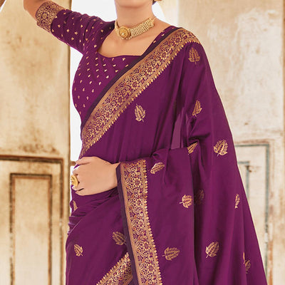 Maganta Festive Wear Woven Banarasi Silk Saree