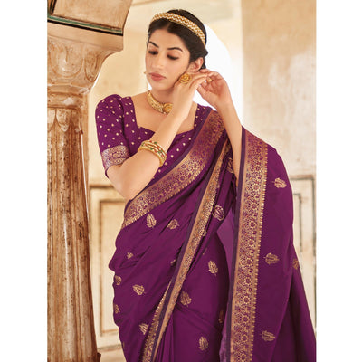 Maganta Festive Wear Woven Banarasi Silk Saree