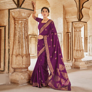 Maganta Festive Wear Woven Banarasi Silk Saree