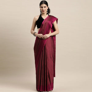 Magenta Casual Wear Printed Art Silk Saree