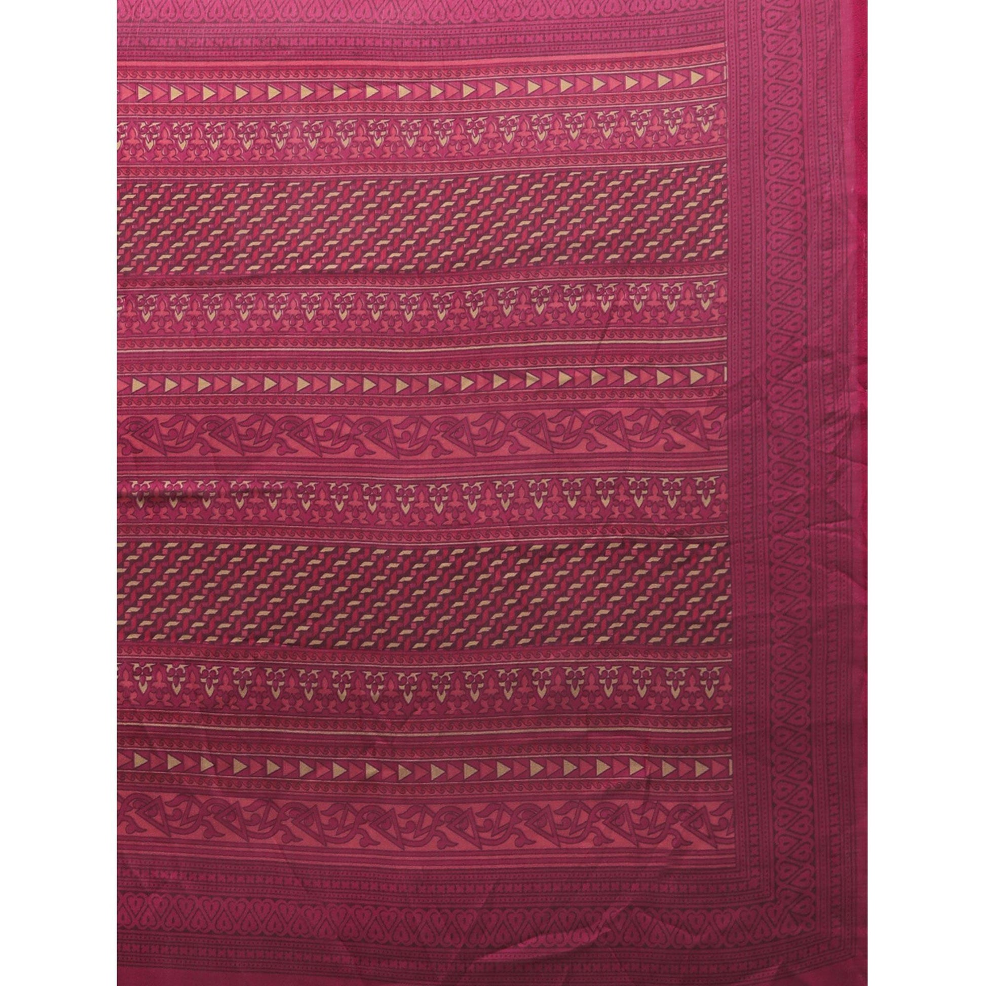 Magenta Casual Wear Printed Art Silk Saree