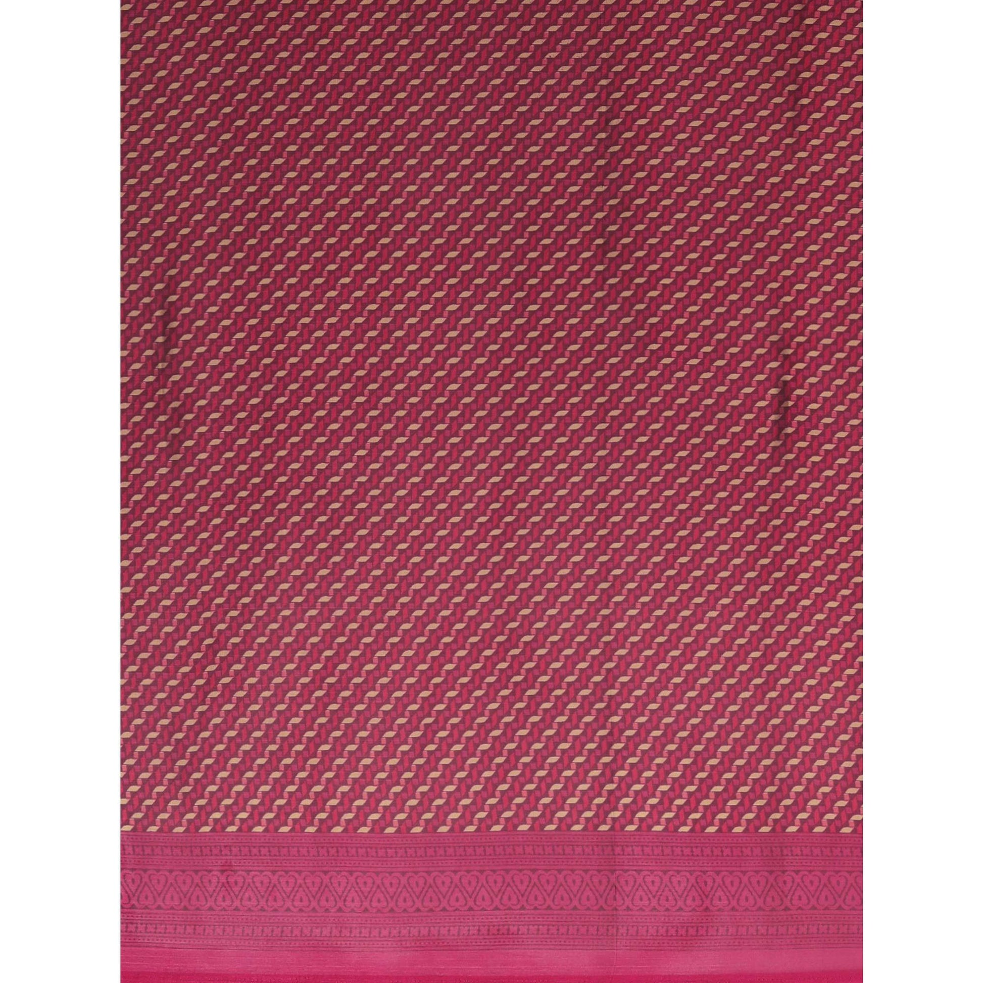 Magenta Casual Wear Printed Art Silk Saree