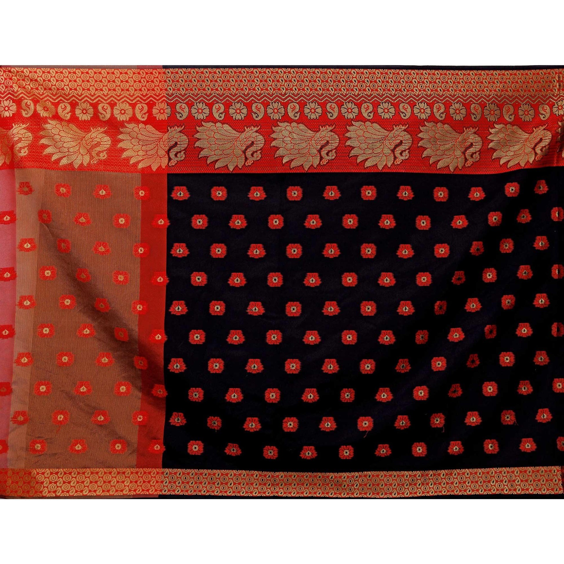 Magnetic Black Colored Festive Wear Woven Art Silk Saree