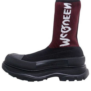 Alexander Mcqueen Tread Slick Sock Boot Black Red