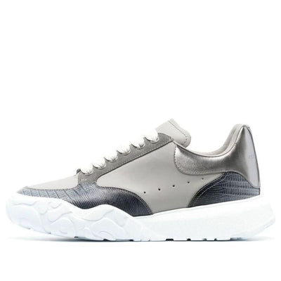 Alexander Mcqueen Oversized Court Trainer Grey Silver Navy White