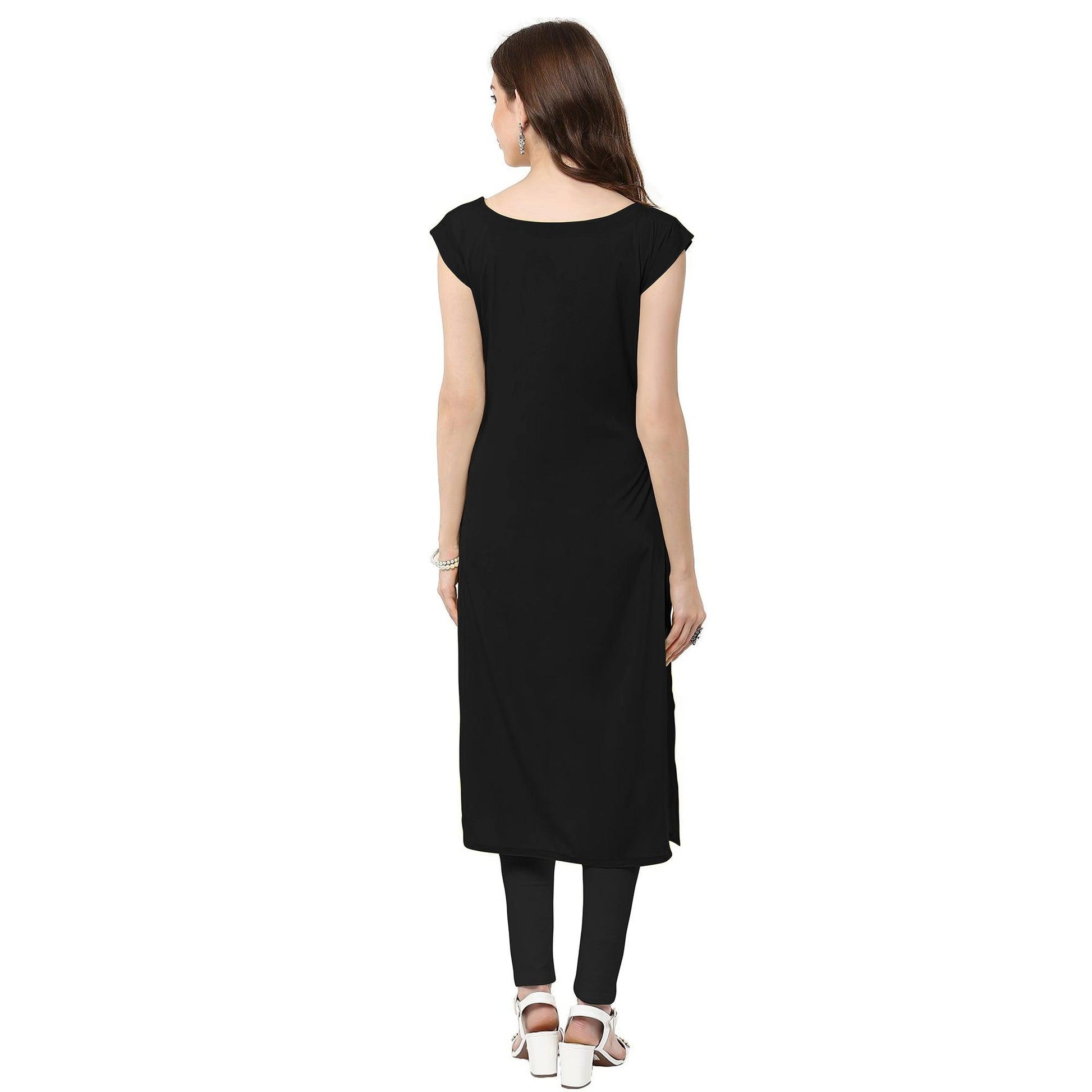Majesty Brown-Multi Colored Casual Printed Crepe Kurti