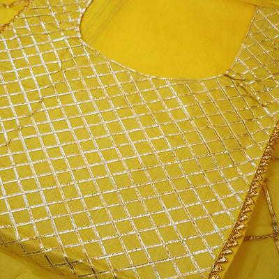 Majesty Light Yellow Colored Partywear Embroidered Modal Dress Material