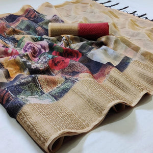 Majesty Multi Colored Festive Wear Woven Banarasi Silk Saree