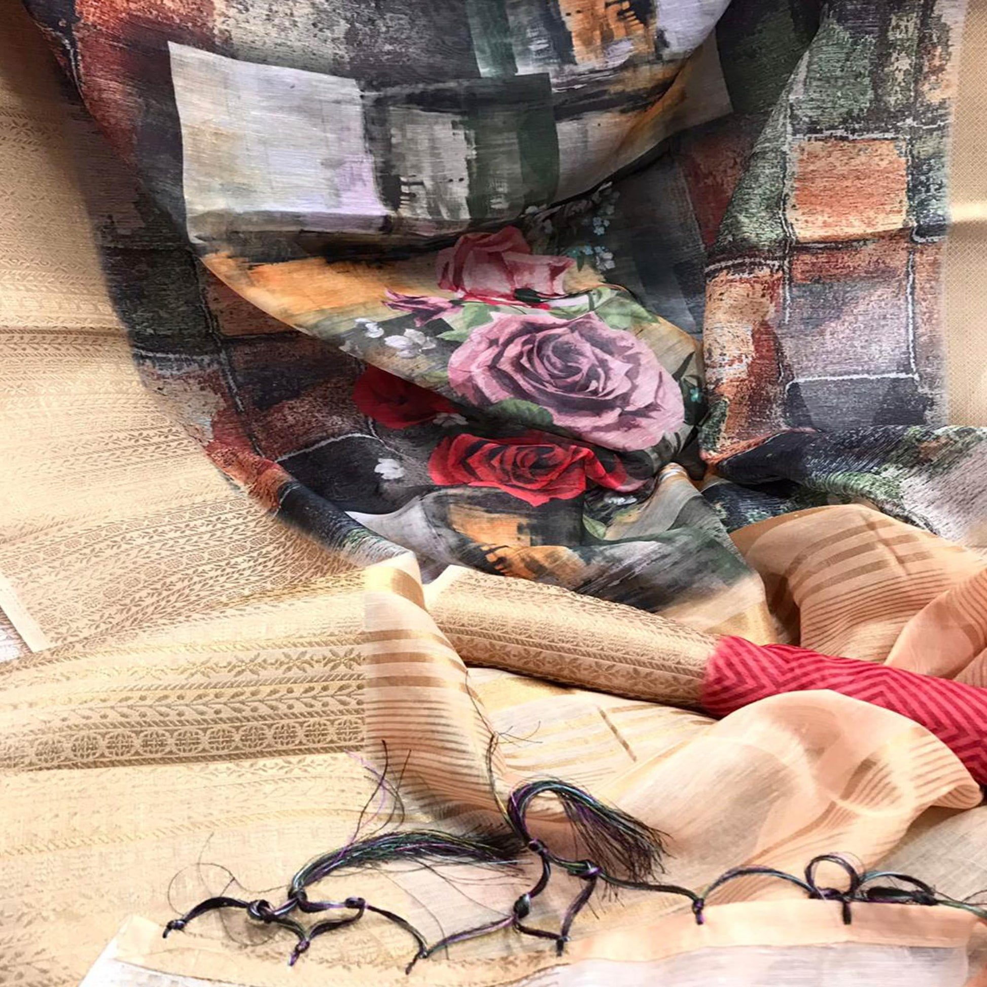 Majesty Multi Colored Festive Wear Woven Banarasi Silk Saree