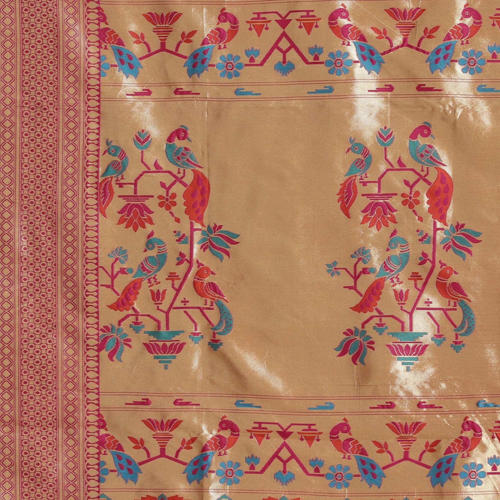 Majesty Navy Blue Colored Festive Wear Woven Silk Blend Saree