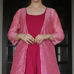 Majesty Pink Colored Casual Designer Digital Printed Maslin Kurtis
