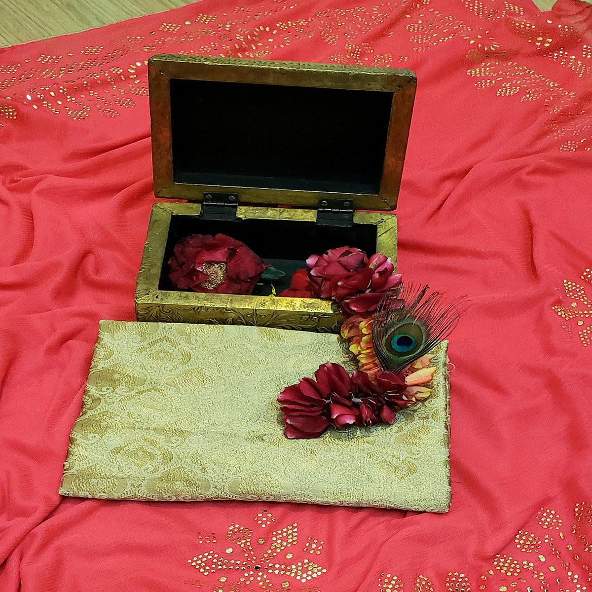 Majesty Pink Colored Festive Wear Embellished Art Silk Saree