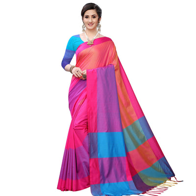 Majesty Pink Colored Festive Wear Woven Sana Silk Saree