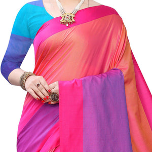 Majesty Pink Colored Festive Wear Woven Sana Silk Saree