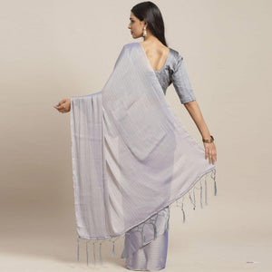 Majesty Purple Colored Casual Wear Printed Poly Georgette Saree