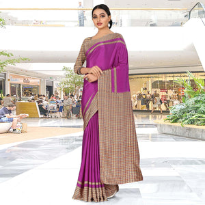 Majesty Purple Coloured Casual Wear Printed Crepe Saree