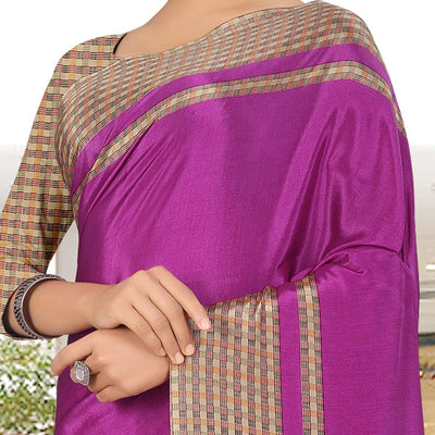 Majesty Purple Coloured Casual Wear Printed Crepe Saree