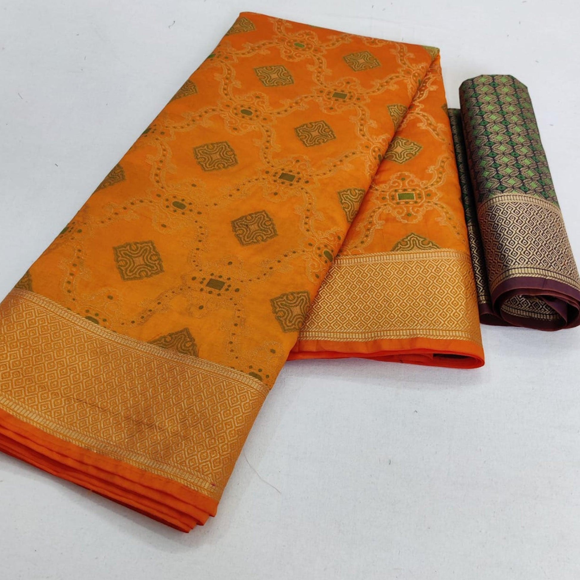 Majesty Yellow Colored Festive Wear Woven Silk Saree