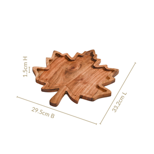 Acacia Wood Maple Leaf Serving Platter