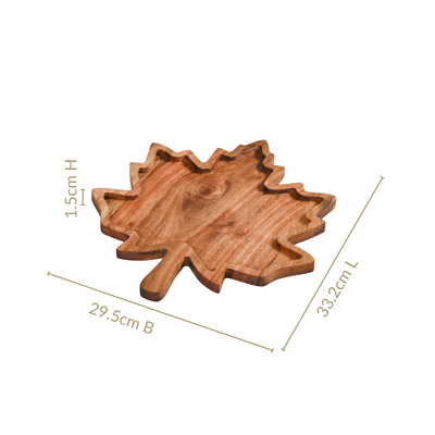 Acacia Wood Maple Leaf Serving Platter