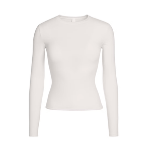 Skims Cotton Jersey Long Sleeve T-Shirt Marble