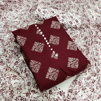 Maroon And Grey Dress Material Pack Of 2