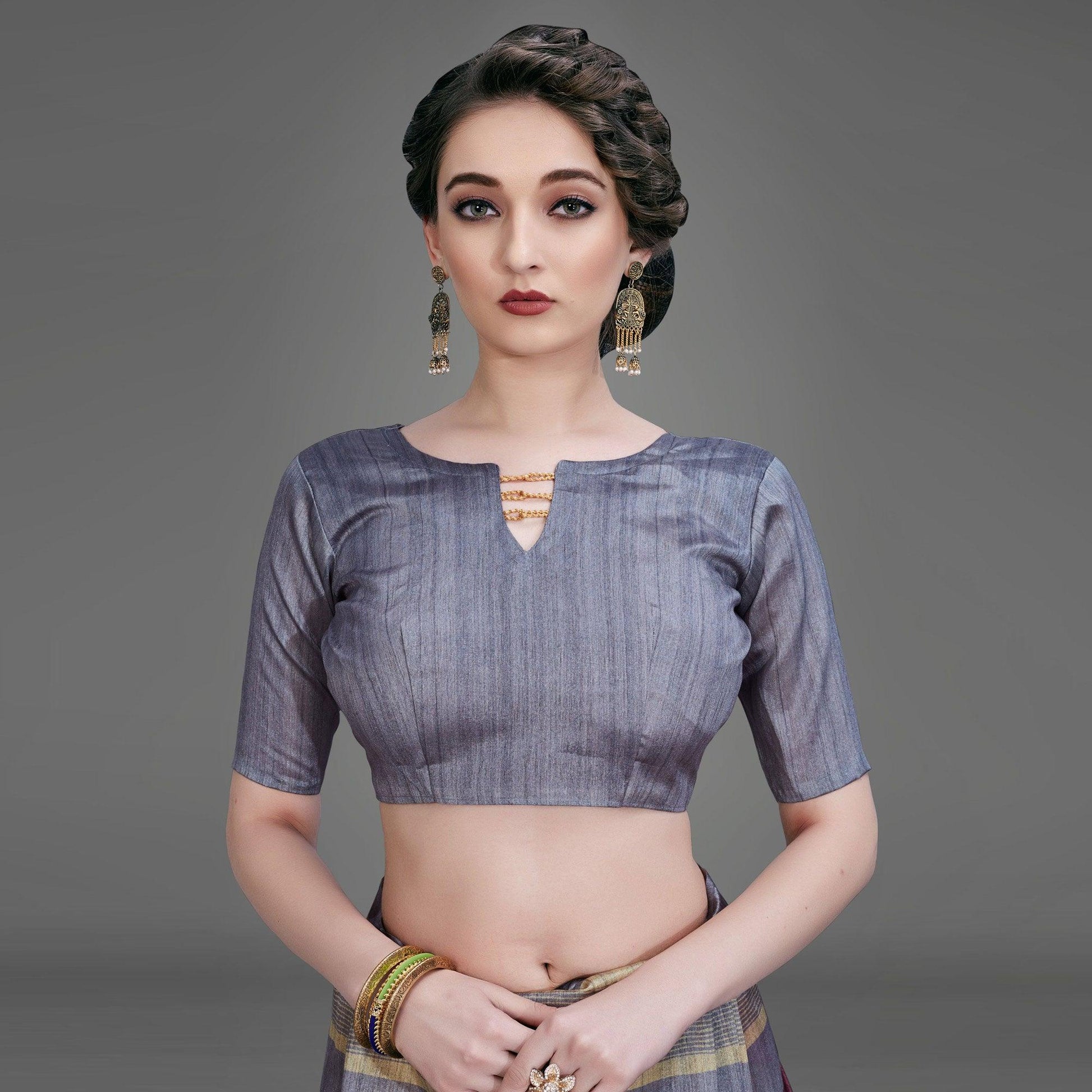 Maroon Casual Art Silk Printed Saree With Unstitched Blouse