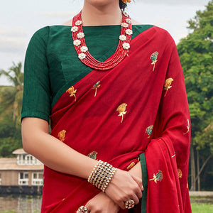 Maroon Casual Wear Foil Printed Chiffon Saree