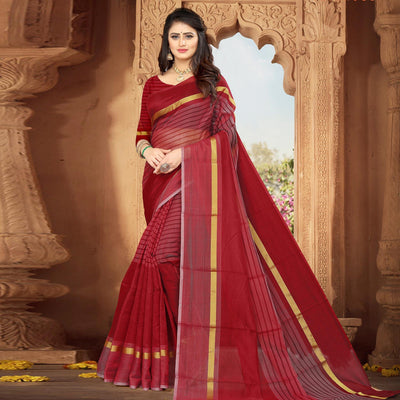 Maroon Casual Wear Printed Art Silk Saree