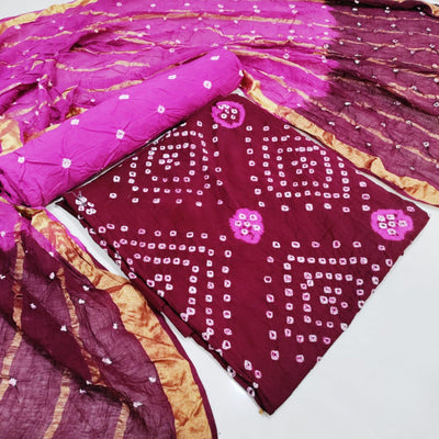 Maroon Casual Wear Printed Cotton Dress Material