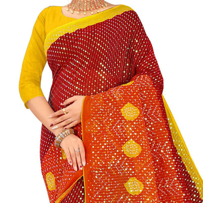Maroon Casual Wear Printed Georgette Saree