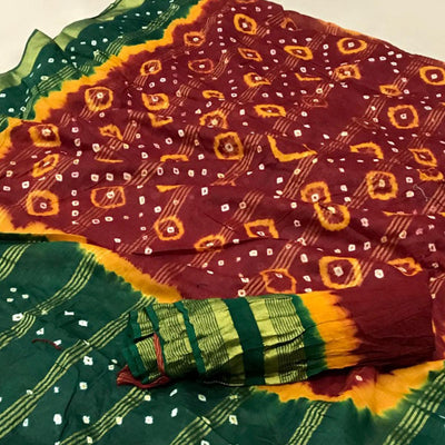 Maroon Casual Wear Printed Pure Cotton Saree