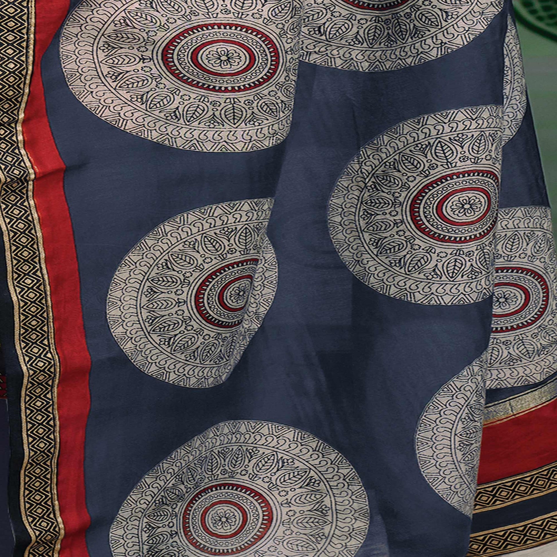 Maroon Digital Printed Chanderi Palazzo Suit