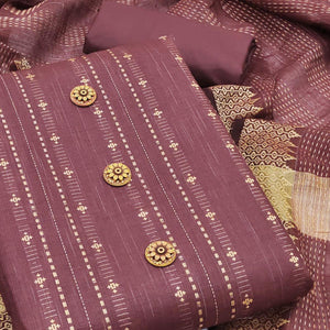 Maroon Embroidered Pure Cotton Dress Material