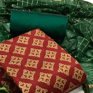 Maroon Festive Wear Woven Banarasi Silk Dress Material