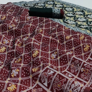 Maroon Festive Wear Woven Soft Silk Patola Saree