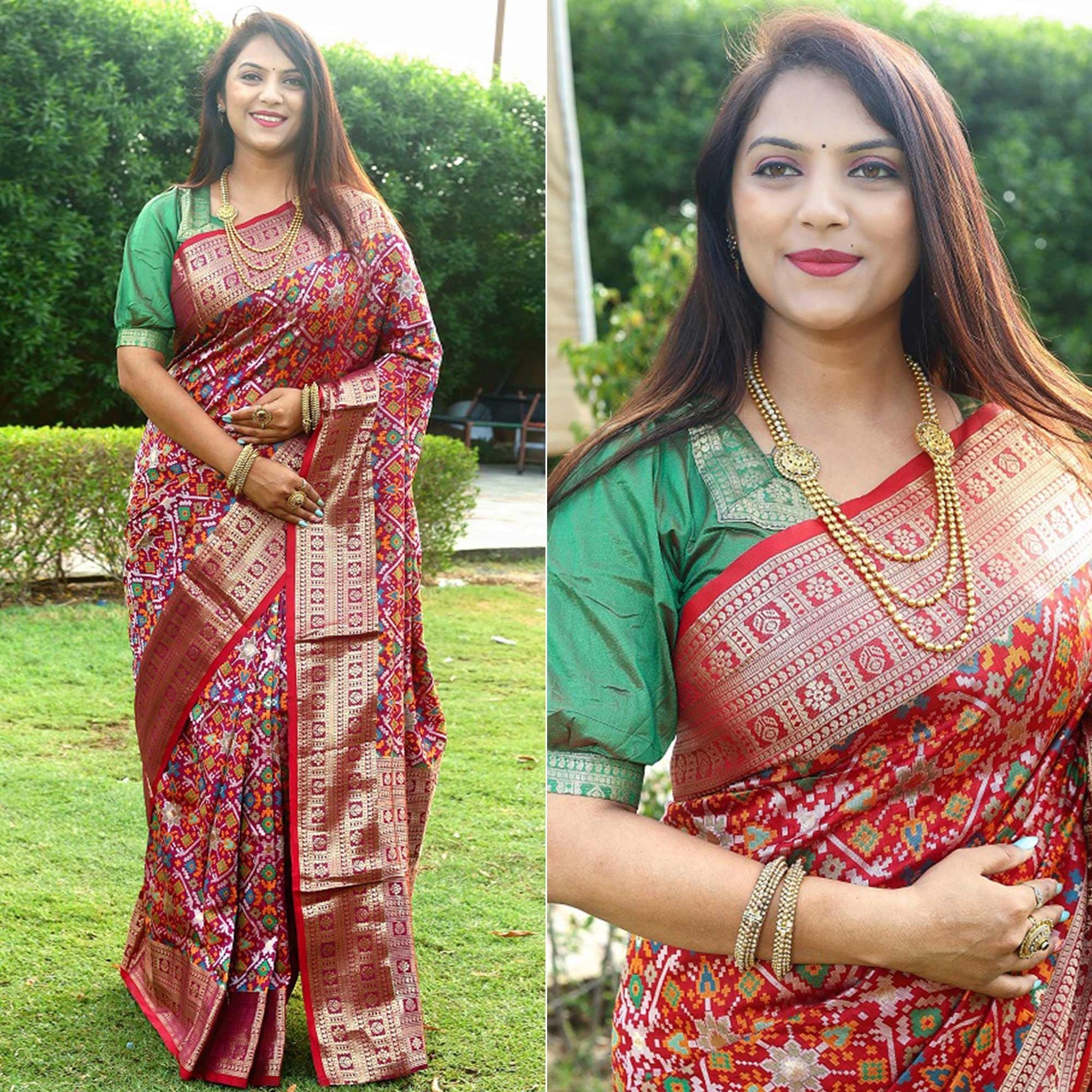 Maroon Patola Printed Art Silk Saree