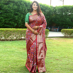 Maroon Patola Printed Art Silk Saree