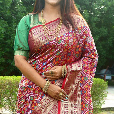 Maroon Patola Printed Art Silk Saree