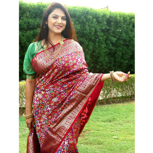 Maroon Patola Printed Art Silk Saree
